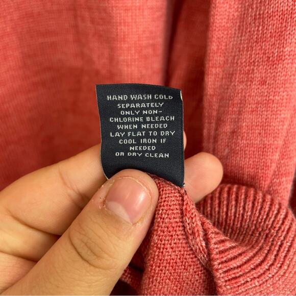 Hart Schaffner Marx Extra Fine Merino Wool pink knit sweater V-neck size XLT - Picture 8 of 10